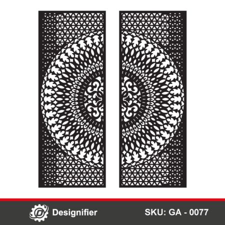 professionally crafted Parametric Triangles Mandala Gate DXF GA0077 digital vector design has been optimized for clean toolpaths, and organized layers, making it ready for laser cutters, CNC routers, or plasma machines