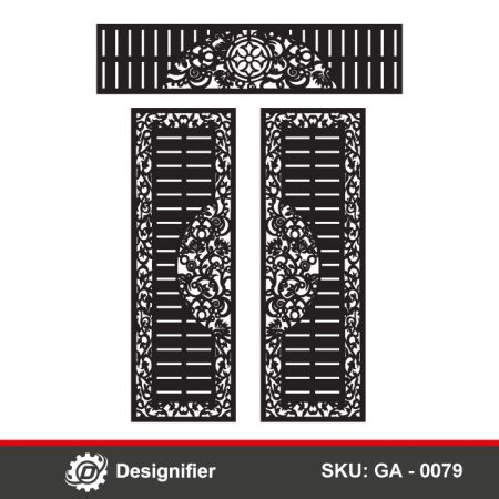 The Floral Scrolls Mandala Gate DXF GA0079 vector file is optimized for diverse CNC and laser cutting applications