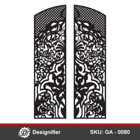 The Lattice Dense Filigree Gate DXF GA0080 vector design is optimized for diverse CNC and laser cutting applications