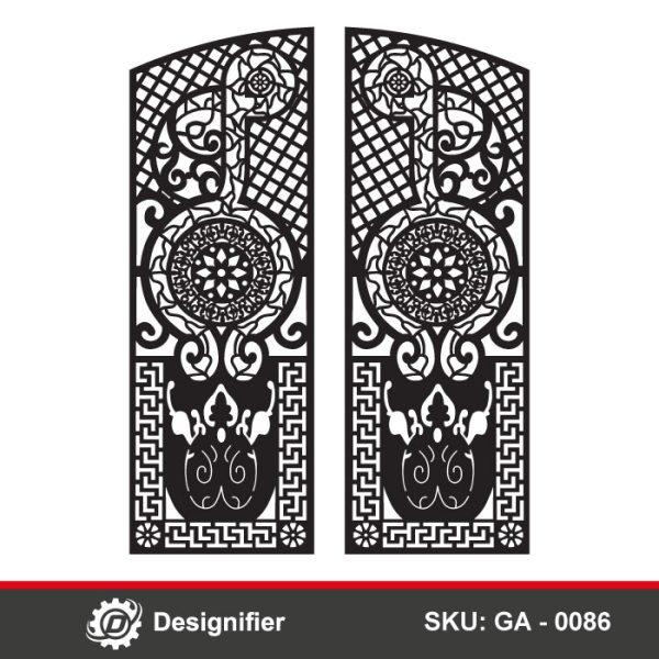 Chinese Motif Gate DXF GA0086 The Chinese Motif Gate DXF GA0086 is Perfect for custom entryways using laser cutting or plasma cutting