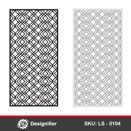 Cross Hatch Privacy Screen DXF LS0104 vector design is crafted for laser cutting and CNC applications, perfect for doors, panels, and decorative partitions