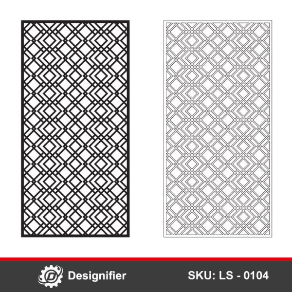 Cross Hatch Privacy Screen DXF LS0104 vector design is crafted for laser cutting and CNC applications, perfect for doors, panels, and decorative partitions