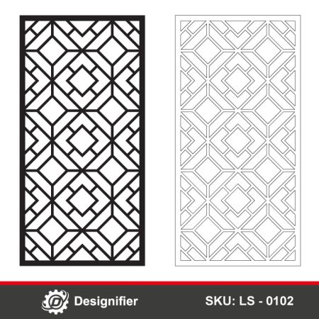 Diamond Lattice Privacy Screen DXF LS0102 vector design is crafted for precision in laser cutting or CNC, ensuring sharp lines and intricate detail