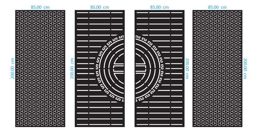 Geometric Greek key Gate DXF GA0090 Dimensions