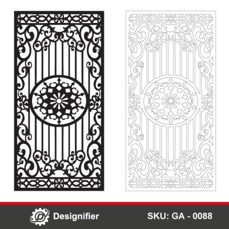 This Intricate Scrollwork Door DXF GA0088 design is ideal for artisans, designers, and makers seeking ornamental beauty and precision in architectural projects
