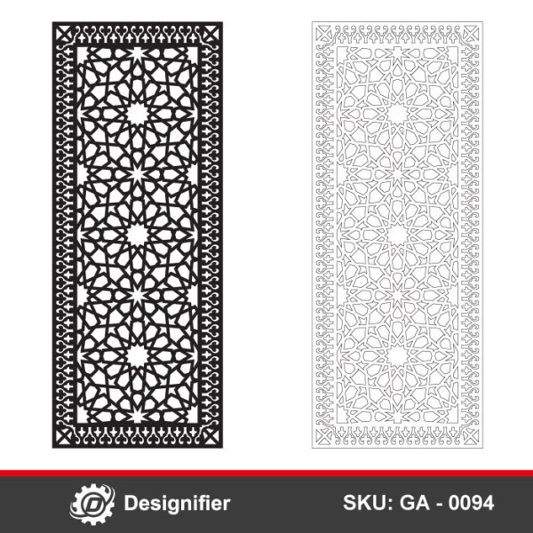Islamic Geometric Star Gate DXF GA0094 vector design is ideal for laser cutting or Plasma cutting for Islamic gates or privacy screens