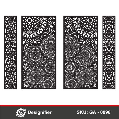 Intricate Floral Gate DXF GA0096 is ideal for laser cutting or CNC applications, making it perfect for gates, doors, partitions, and decorative panels