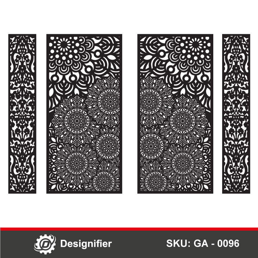 Intricate Floral Gate DXF GA0096 is ideal for laser cutting or CNC applications, making it perfect for gates, doors, partitions, and decorative panels