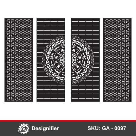 Greek Medallion Gate DXF GA0097 is ideal for laser cutting and CNC applications like doors, gates, or room dividers