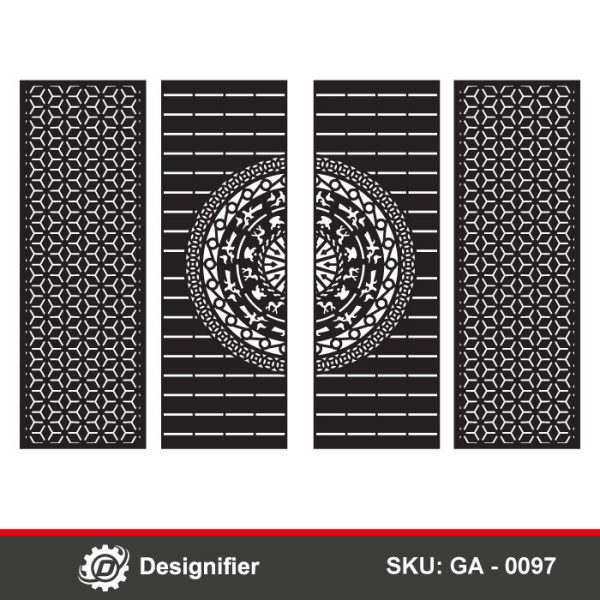 Greek Medallion Gate DXF GA0097 is ideal for laser cutting and CNC applications like doors, gates, or room dividers