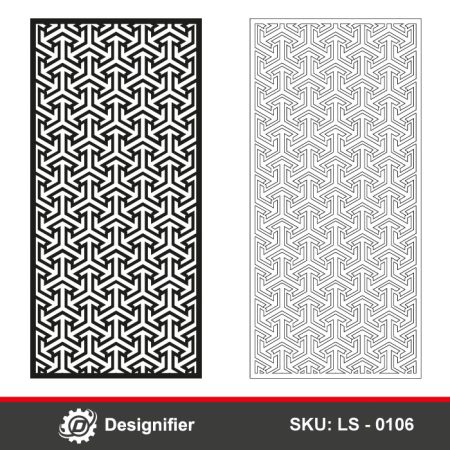 Tessellated Chevron Room Divider DXF LS0106 is ideal for laser cutting or CNC projects, like decorative panels for homes, offices, or commercial interiors