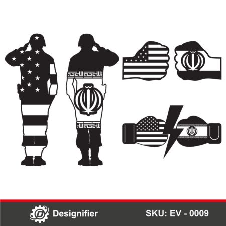 US-Iran War DXF EV0009 is optimized for precision cutting and impactful artistic display. It is ideal for wall art, metal cutting, or decorative panels