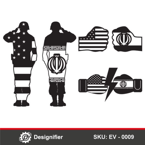 US-Iran War DXF EV0009 is optimized for precision cutting and impactful artistic display. It is ideal for wall art, metal cutting, or decorative panels