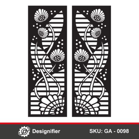 Floral Vine Gate DXF GA0098 is perfectly suited for laser cutting, CNC routing, and plasma cutting. It is ideal for gates, partitions, wall décor, and decorative metal screens
