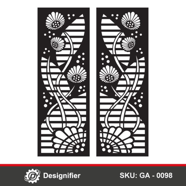 Floral Vine Gate DXF GA0098 is perfectly suited for laser cutting, CNC routing, and plasma cutting. It is ideal for gates, partitions, wall décor, and decorative metal screens
